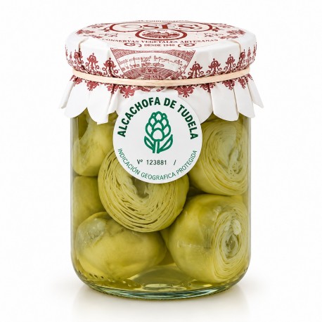Alcachofa extra de Tudela al natural OSÉS 12-16 frutos tarro 450 g Peso Neto