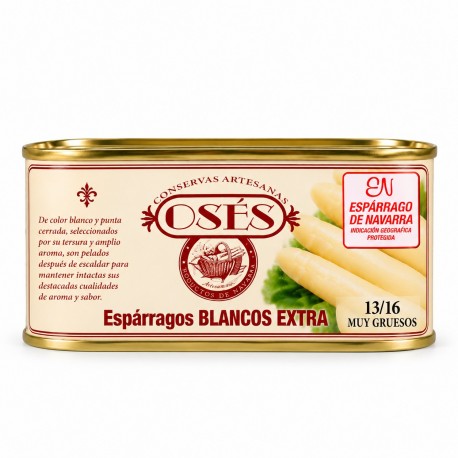 Espárrago extra OSÉS 13-16 GRUESO lata 1 Kg Denominación de Origen Navarra